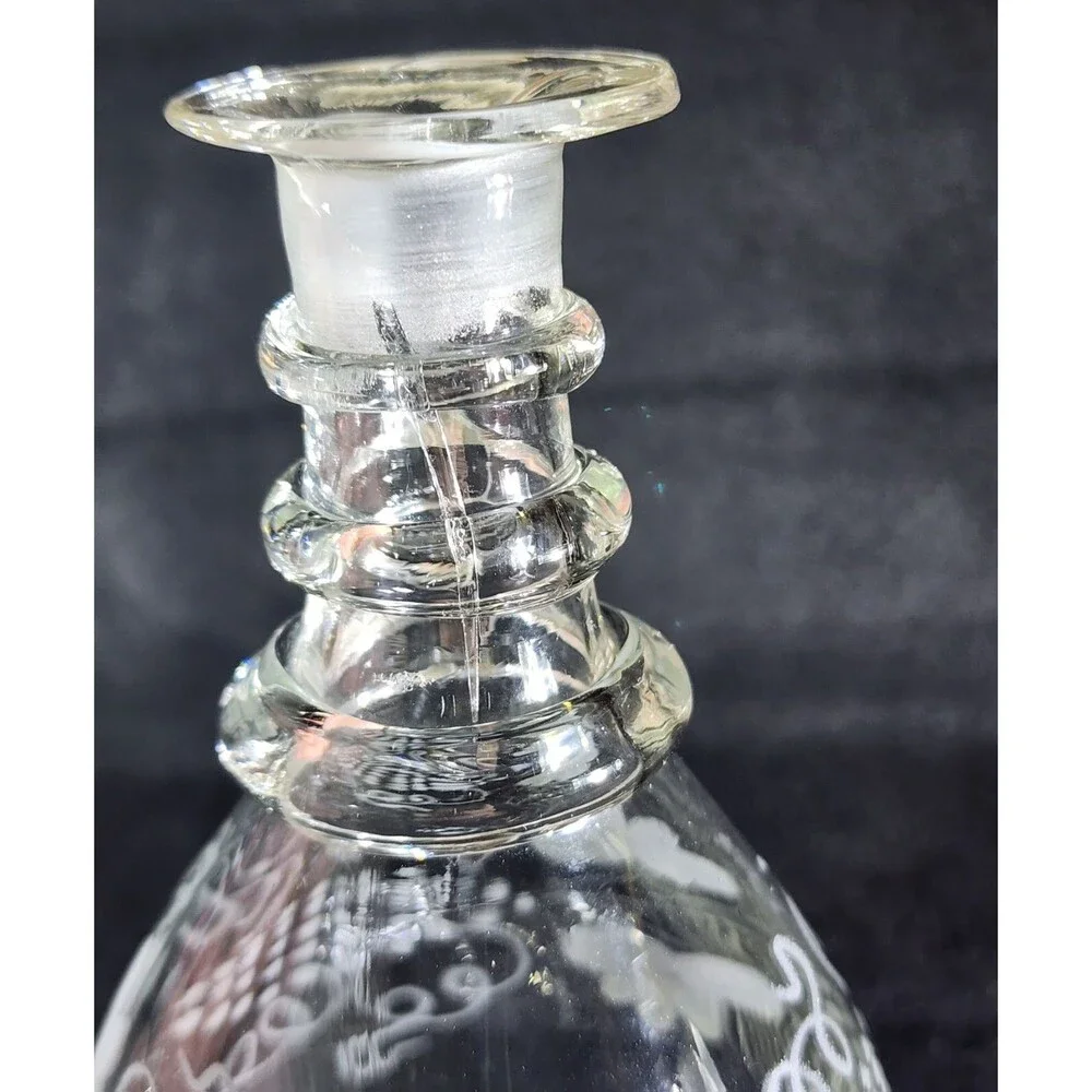 Antique (19th Cent.) Soda Glass Decanter ~Fancy Pinnacle Stopper, Bohemia c.1860